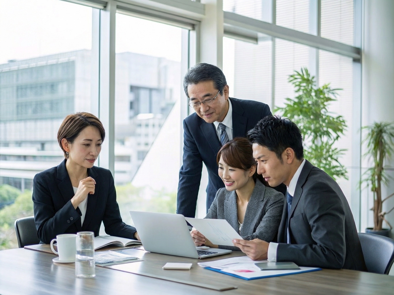 ビジネスチームの打ち合わせ風景